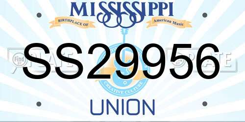 SS29956 Mississippi License Plate