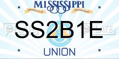 SS2B1E Mississippi License Plate
