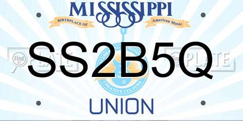SS2B5Q Mississippi License Plate