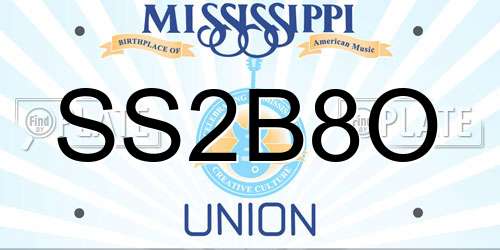 SS2B8O Mississippi License Plate