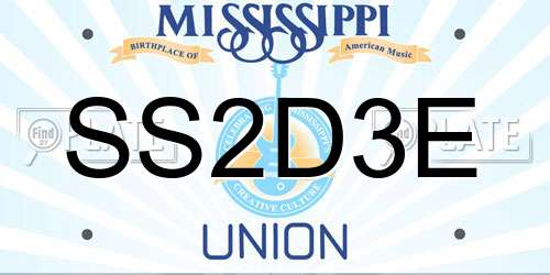 SS2D3E Mississippi License Plate