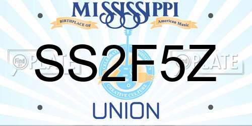 SS2F5Z Mississippi License Plate