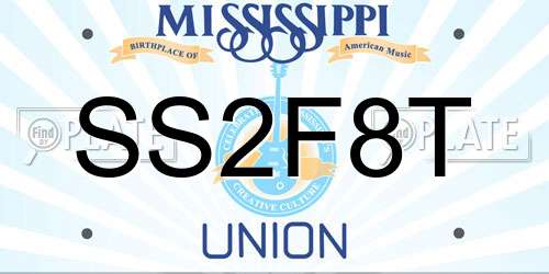 SS2F8T Mississippi License Plate