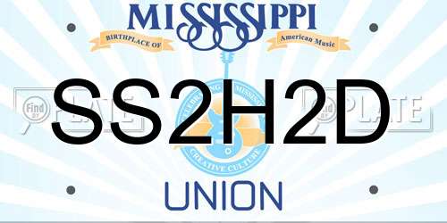 SS2H2D Mississippi License Plate