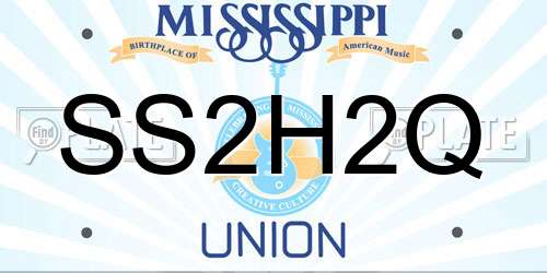 SS2H2Q Mississippi License Plate