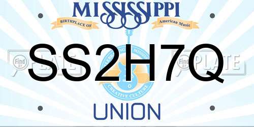 SS2H7Q Mississippi License Plate