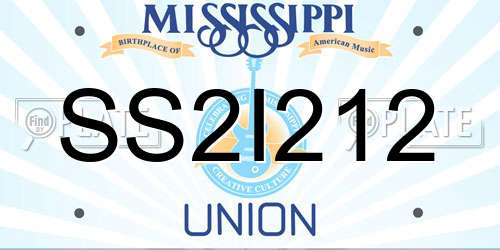 SS2I212 Mississippi License Plate