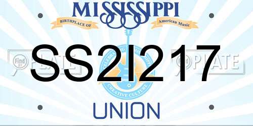 SS2I217 Mississippi License Plate
