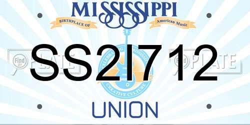 SS2I712 Mississippi License Plate