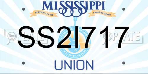 SS2I717 Mississippi License Plate