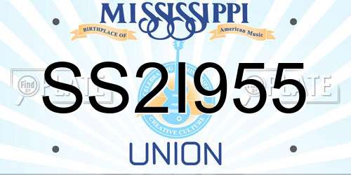 SS2I955 Mississippi License Plate
