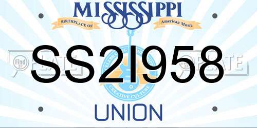 SS2I958 Mississippi License Plate