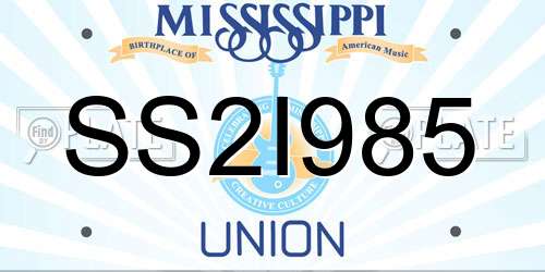 SS2I985 Mississippi License Plate