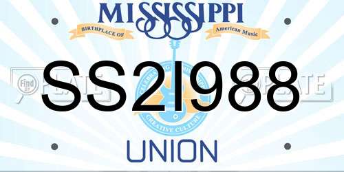 SS2I988 Mississippi License Plate