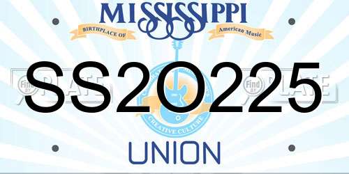 SS2O225 Mississippi License Plate
