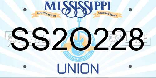 SS2O228 Mississippi License Plate