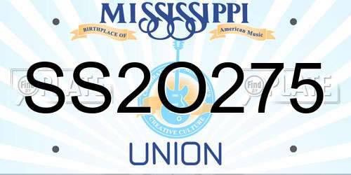SS2O275 Mississippi License Plate