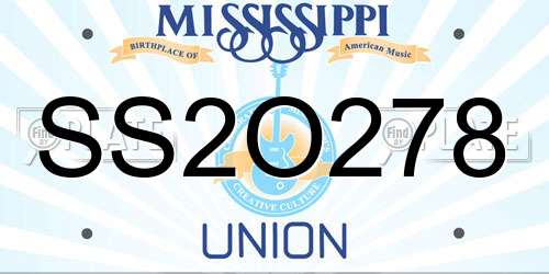 SS2O278 Mississippi License Plate