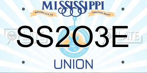 SS2O3E Mississippi License Plate