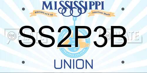 SS2P3B Mississippi License Plate