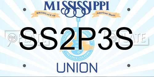 SS2P3S Mississippi License Plate