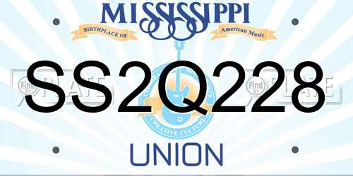 SS2Q228 Mississippi License Plate