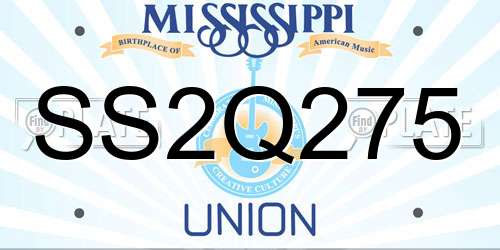 SS2Q275 Mississippi License Plate
