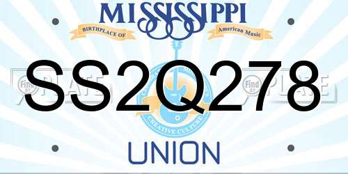 SS2Q278 Mississippi License Plate