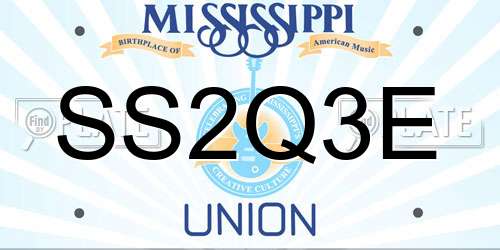 SS2Q3E Mississippi License Plate
