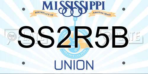 SS2R5B Mississippi License Plate