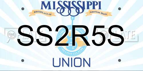 SS2R5S Mississippi License Plate