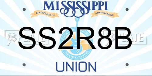 SS2R8B Mississippi License Plate