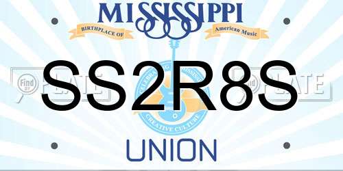 SS2R8S Mississippi License Plate