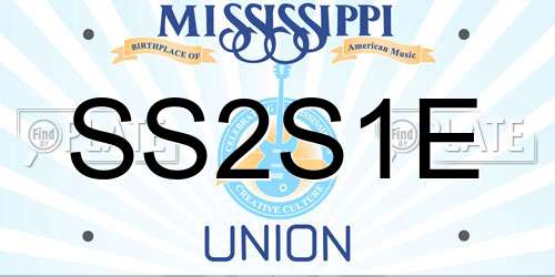 SS2S1E Mississippi License Plate