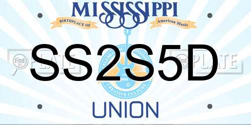 SS2S5D Mississippi License Plate