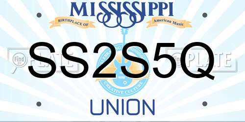 SS2S5Q Mississippi License Plate