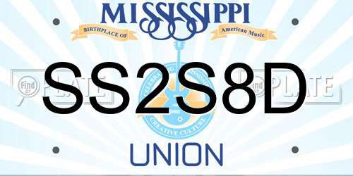 SS2S8D Mississippi License Plate