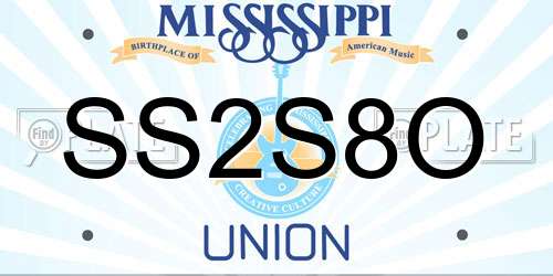 SS2S8O Mississippi License Plate