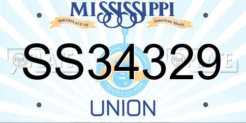 SS34329 Mississippi License Plate