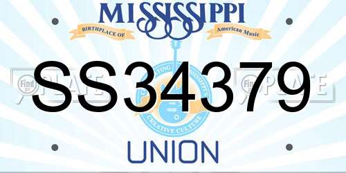 SS34379 Mississippi License Plate