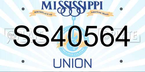 SS40564 Mississippi License Plate