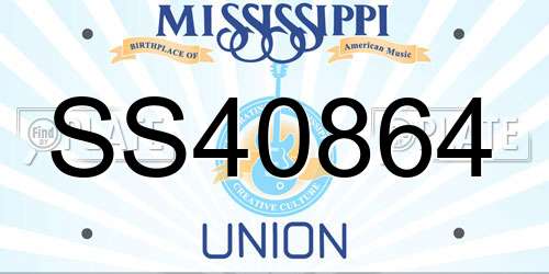 SS40864 Mississippi License Plate
