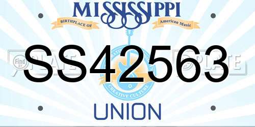 SS42563 Mississippi License Plate