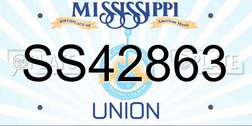 SS42863 Mississippi License Plate