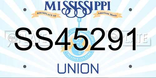 SS45291 Mississippi License Plate