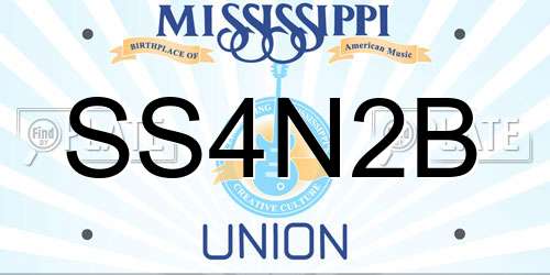 SS4N2B Mississippi License Plate