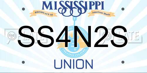 SS4N2S Mississippi License Plate