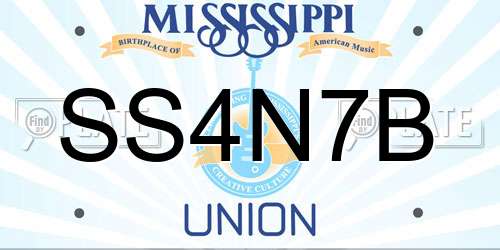 SS4N7B Mississippi License Plate