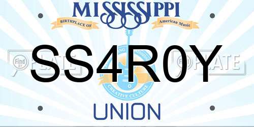 SS4R0Y Mississippi License Plate