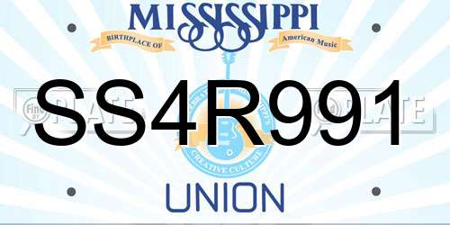 SS4R991 Mississippi License Plate